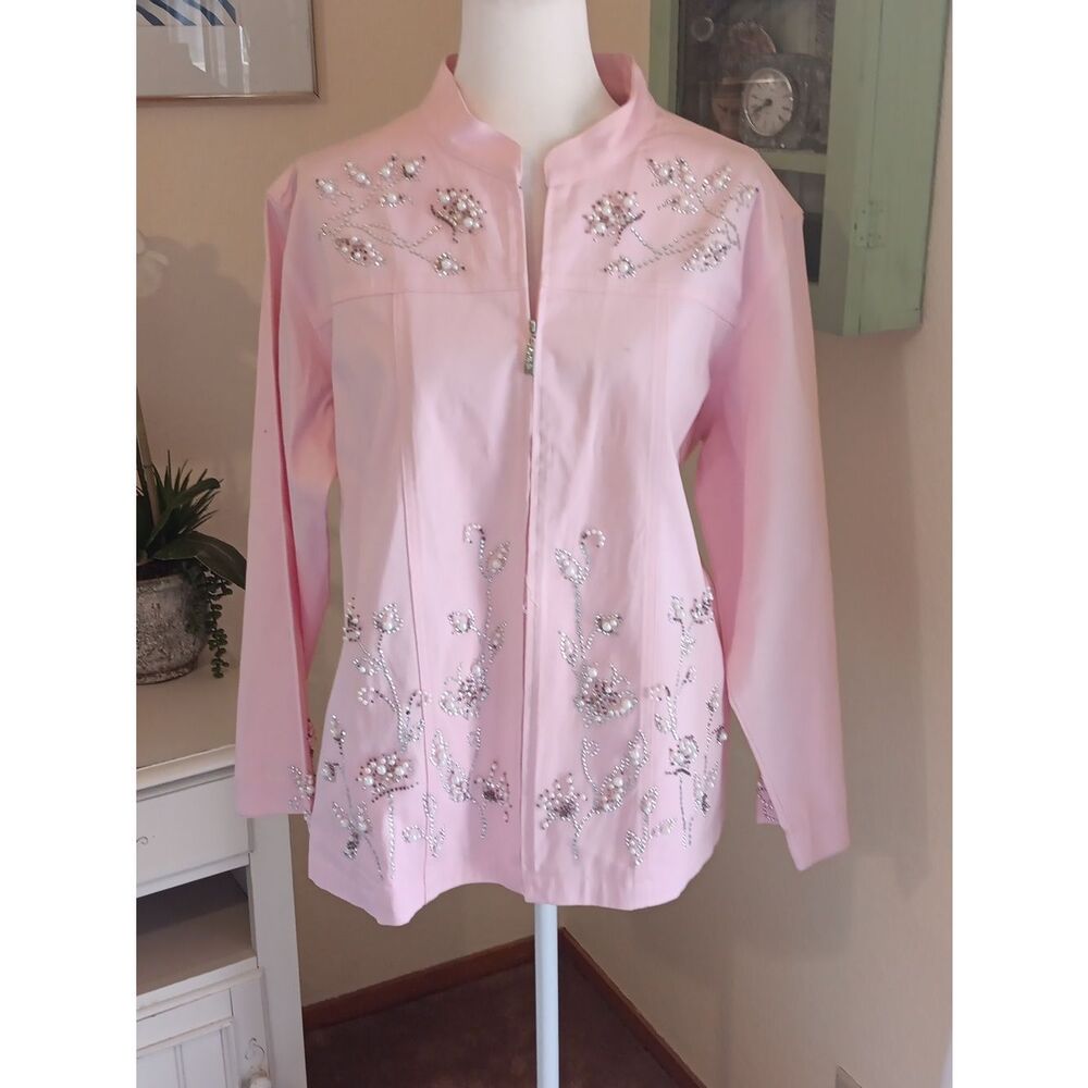 NEW Quacker Factory Pink Denim Jacket